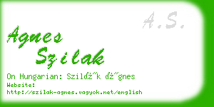 agnes szilak business card